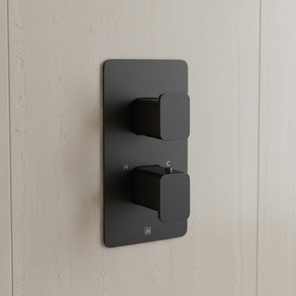 2 outlet shower mixer valve matt black 
