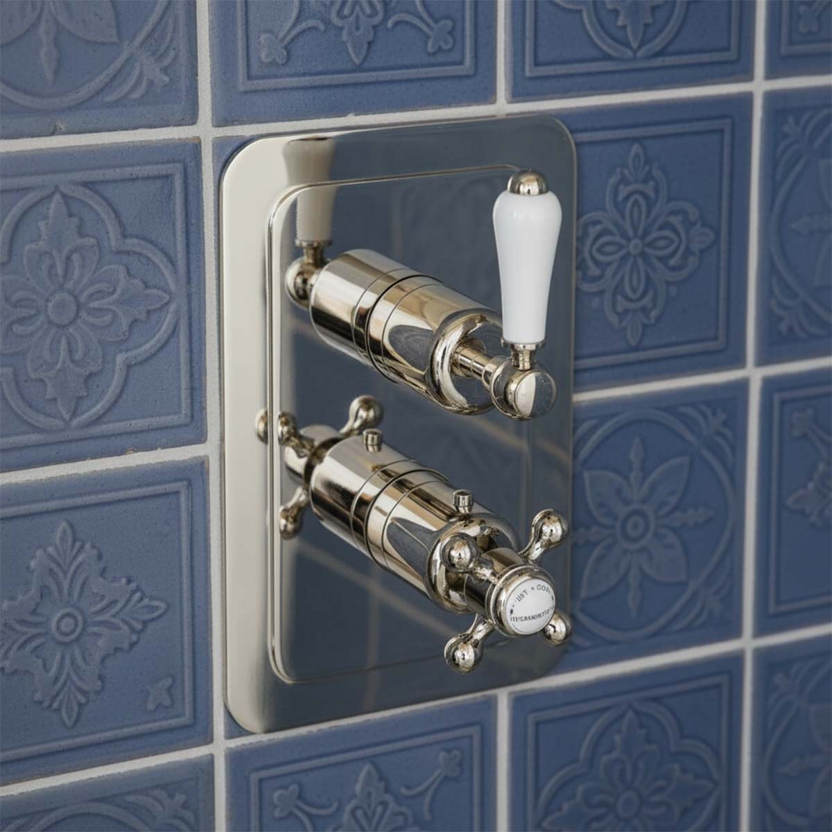 2 outlet thermostatic shower valve - nickel 