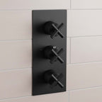 2 outlets concealed thermostatic shower valve- matt black 