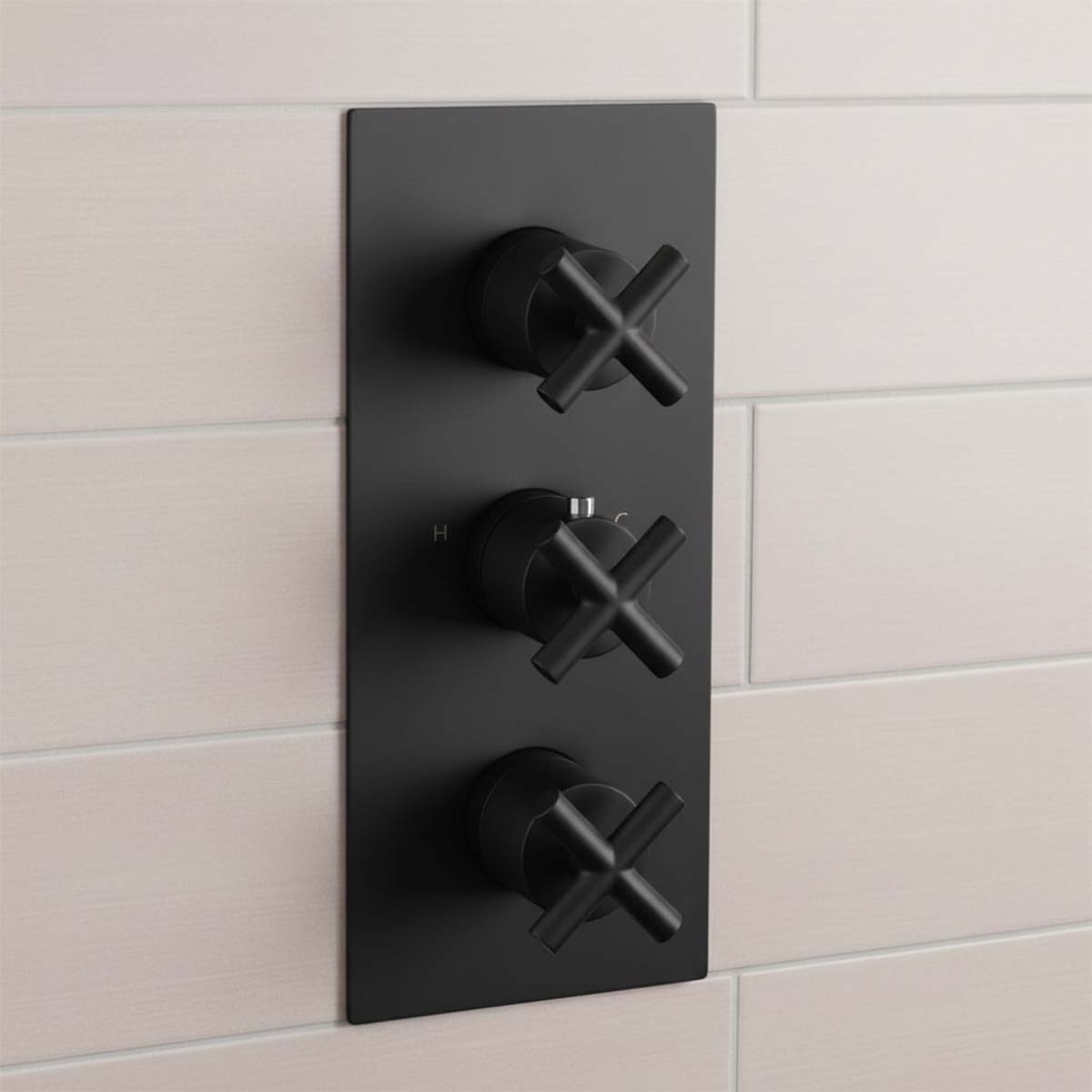 2 outlets concealed thermostatic shower valve- matt black 