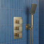 2 way brushed brass concealed shower valve