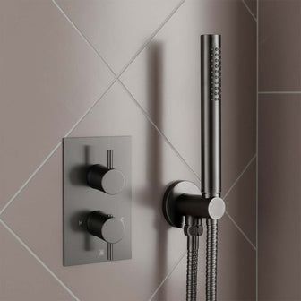 two way  concealed shower mixer valve brushed black  Main image