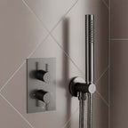 two way  concealed shower mixer valve brushed black 