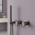 2 way concealed shower valve with handset - brushed black 