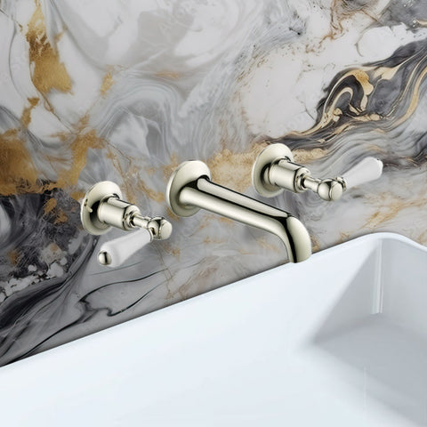 3 hole wall mounted basin mixer tap