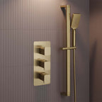 3-way concealed shower valve brushed brass 