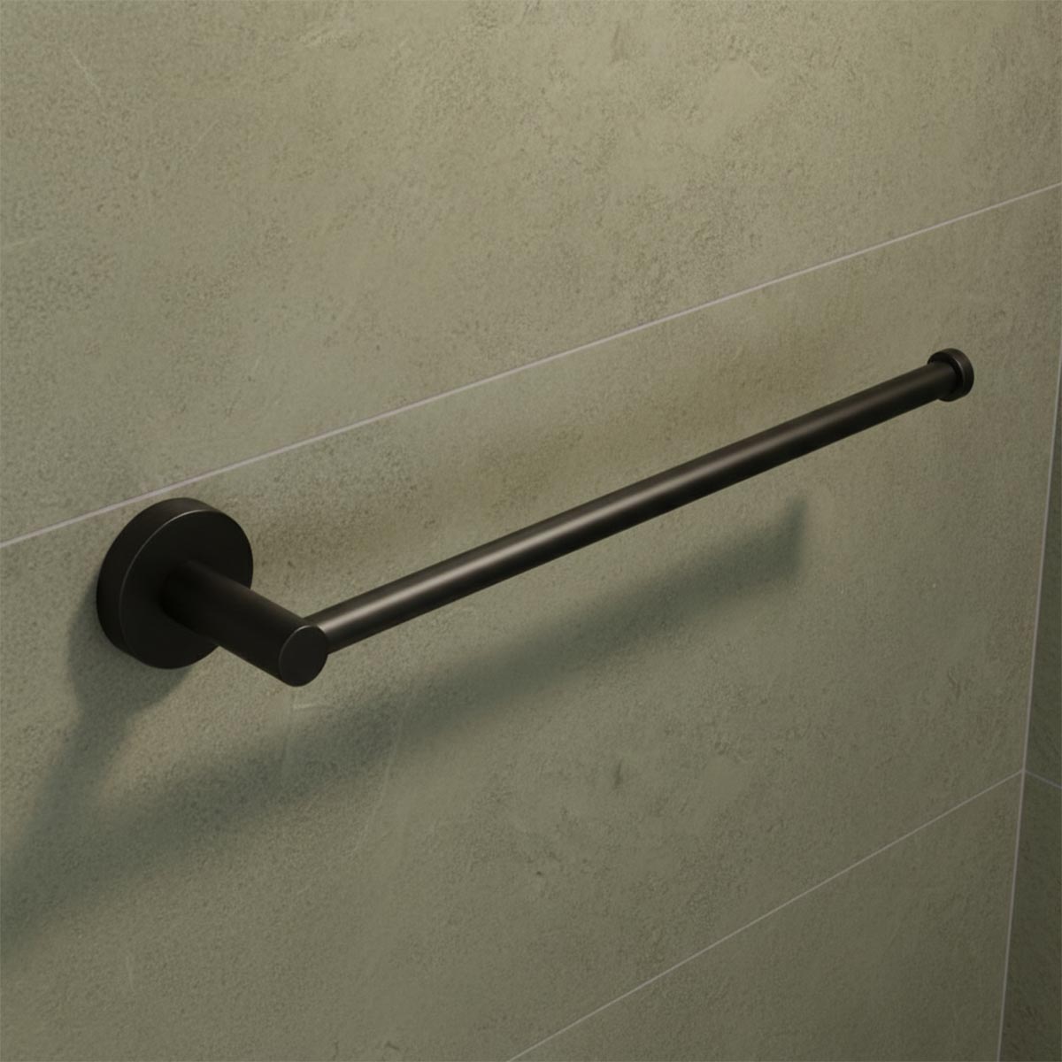 300mm matt black towel holder bar 