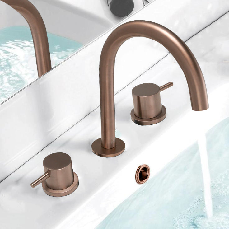 3 Hole Deck Mounted Basin Mixer Tap – Brushed Bronze Main image