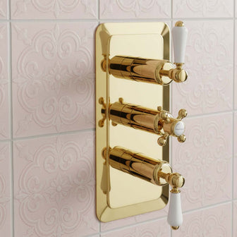 3 Outlet Concealed Shower Mixer Valve - Antique gold Main image