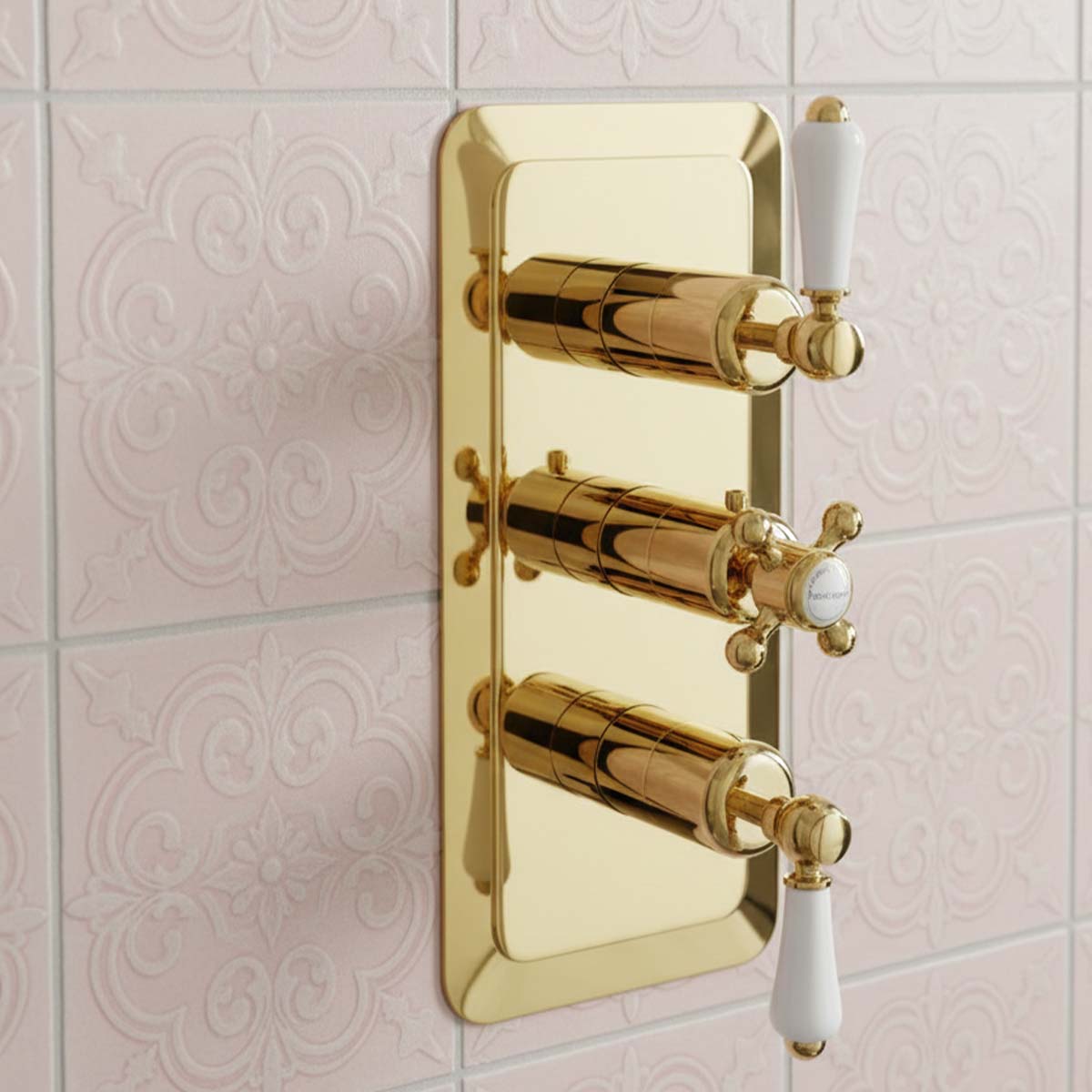 3 Outlet Concealed Shower Mixer Valve - Antique gold