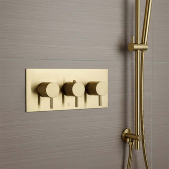 3 Outlet Concealed Shower Valve - Brushed Brass Main image
