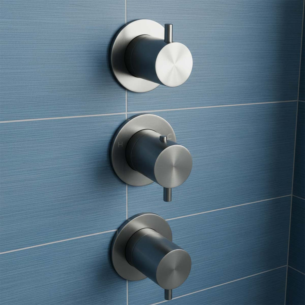 3 Outlet Thermostatic Concealed Shower Valve - Brushed Black