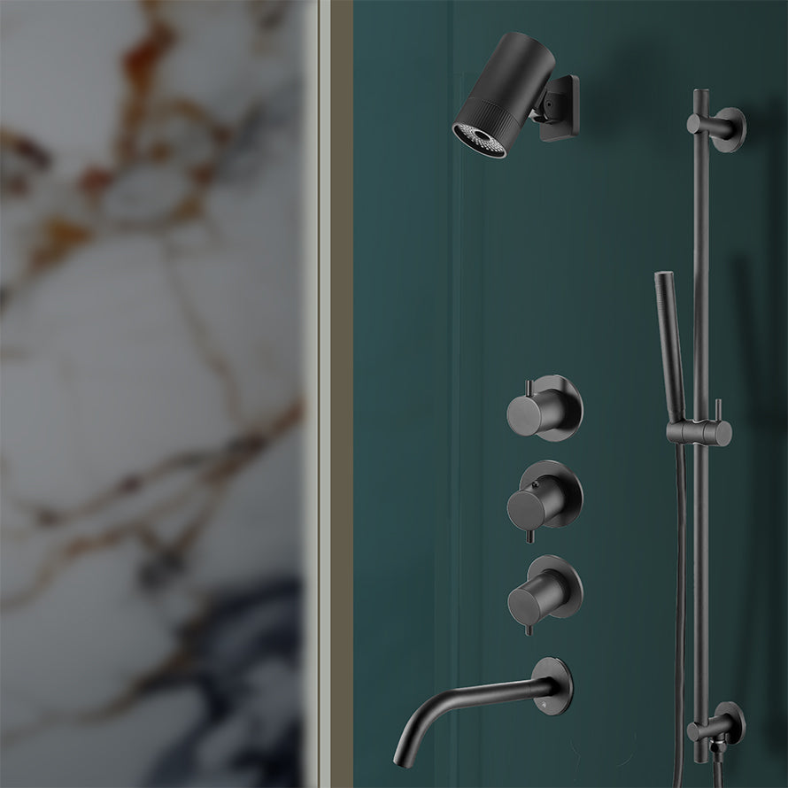 3 Outlet Thermostatic Concealed Shower Valve - Matt Black Secondary image