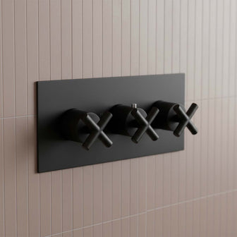 3 Outlets Concealed Shower Mixer Valve – Matt Black Main image