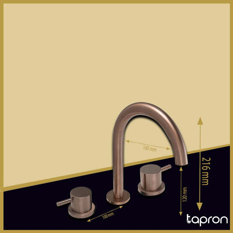 3 Hole deck mounted basin mixer tap-Tapron