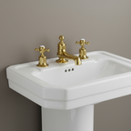 traditional 3 hole deck mounted basin tap - gold