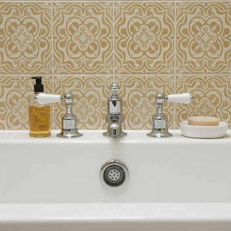 3 hole deck mounted traditional bath tap - chrome Main image