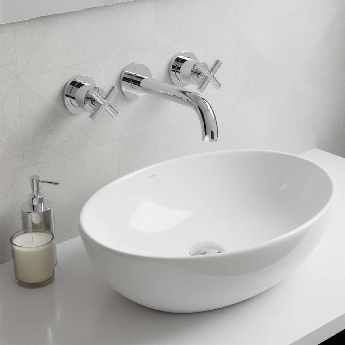3 hole wall mounted basin tap