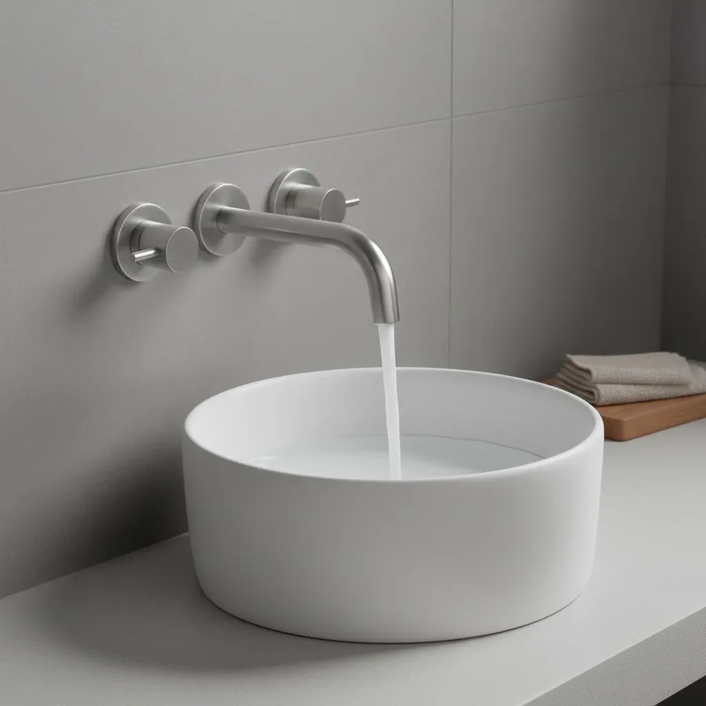 3 hole wall mounted basin tap