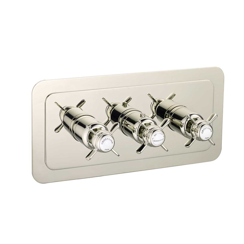 3 outlet nickel thermostatic shower valve