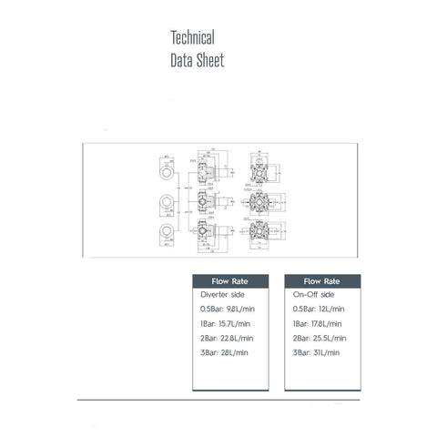 triple thermostatic shower valve