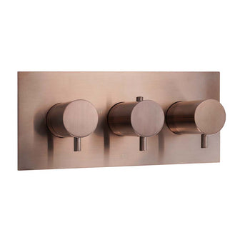 3 Outlet Concealed Thermostatic Shower Mixer Valve - Brushed Bronze Secondary image