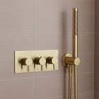 3 way concealed shower valve  - brushed brass