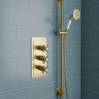 3 way concealed shower valve brushed brass