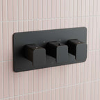 3 way concealed shower valve matt black vertical 