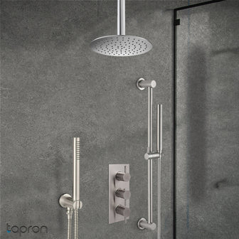 Stainless Steel Thermostatic Shower 3 Outlet Valve - Vertical Secondary image