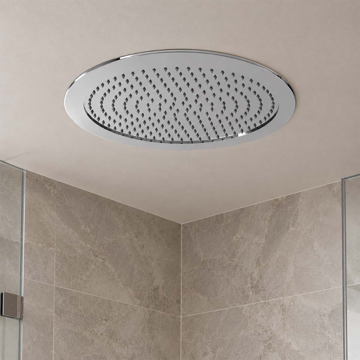 400mm Round Recessed Overhead Shower Head - Chrome