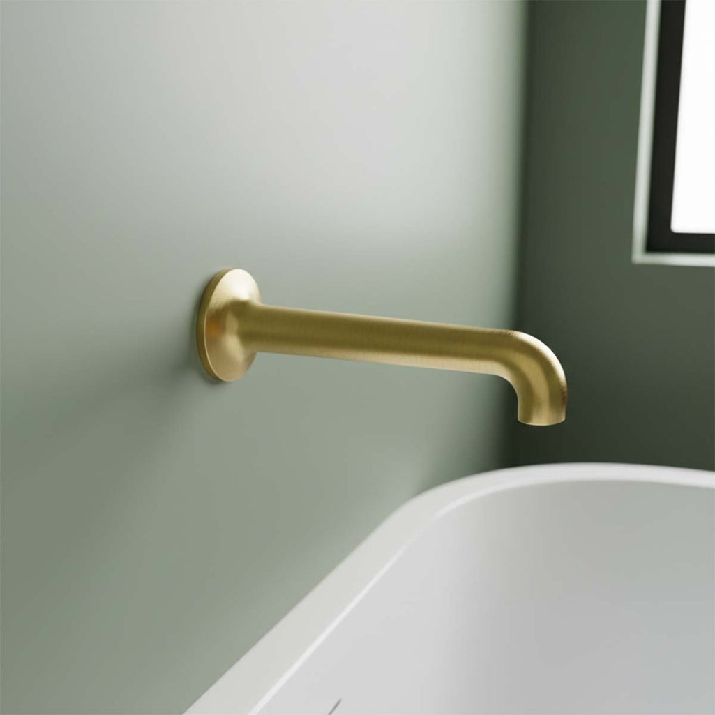 brushed brass bath spout 