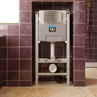 980mm Pre-wall Freestanding W.C. Frame with Cistern & Chrome Dual Flush Plate