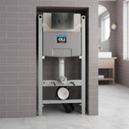 980mm Pre-wall Freestanding W.C. Frame with Cistern & Gunmetal Dual Flush Plate