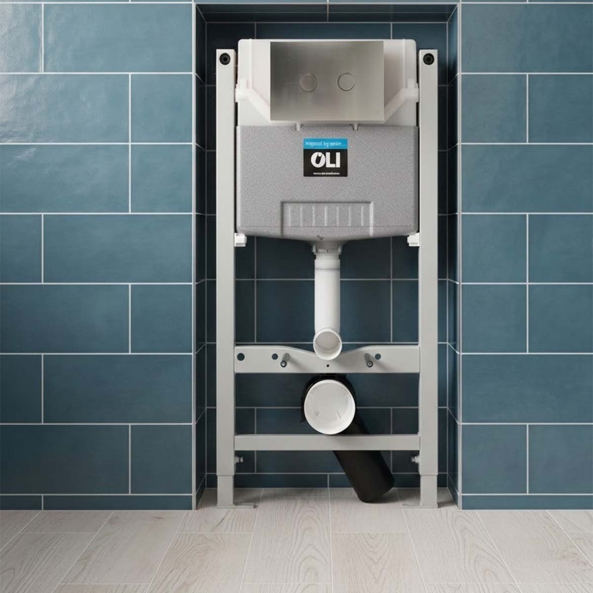 0.980m Toilet Frame with Cistern and Stainless Steel Dual Flush Plate
