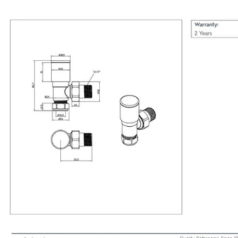 Angled Radiator Valve - Brushed Brass Pair Secondary image
