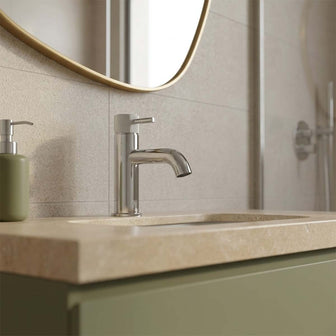 Basin Mixer Tap with Knurled Handle Deck Mounted Main image