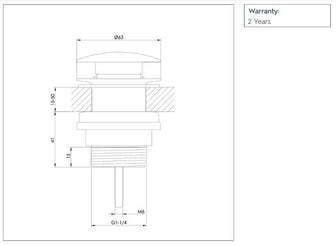 Universal Unslotted and Slotted Basin Waste - Matt Black Secondary image