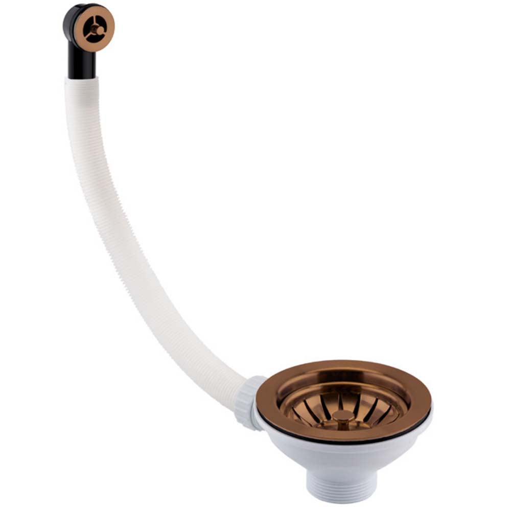 Sink Strainer Plug with Overflow Pipe and Cover Bronze Finish