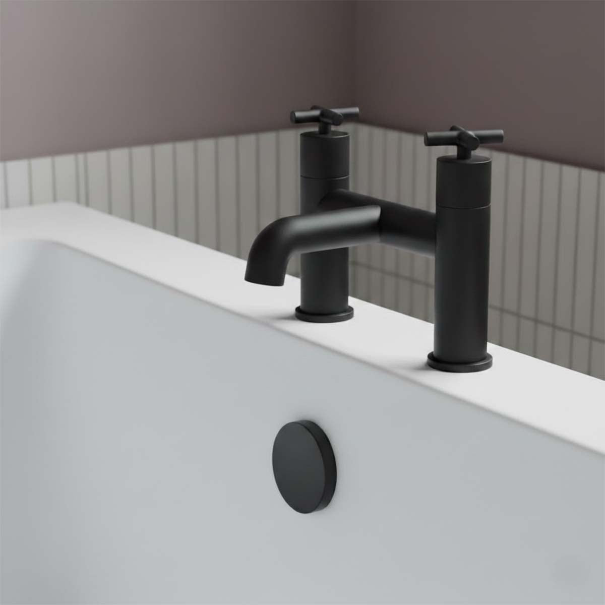 Deck Mounted Bath Filler Mixer Tap – Matt Black