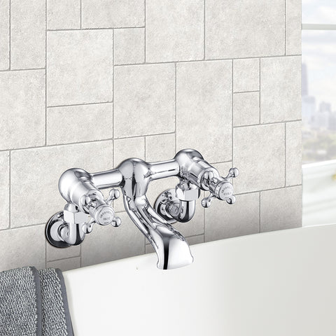 Chrome bath filler wall mounted tap