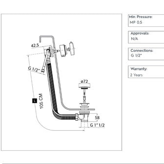 Bath Filler with Pop up Waste Secondary image