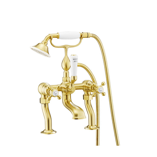 Bath Shower Mixer with Kit Wall Mounted - Brushed Brass 1000