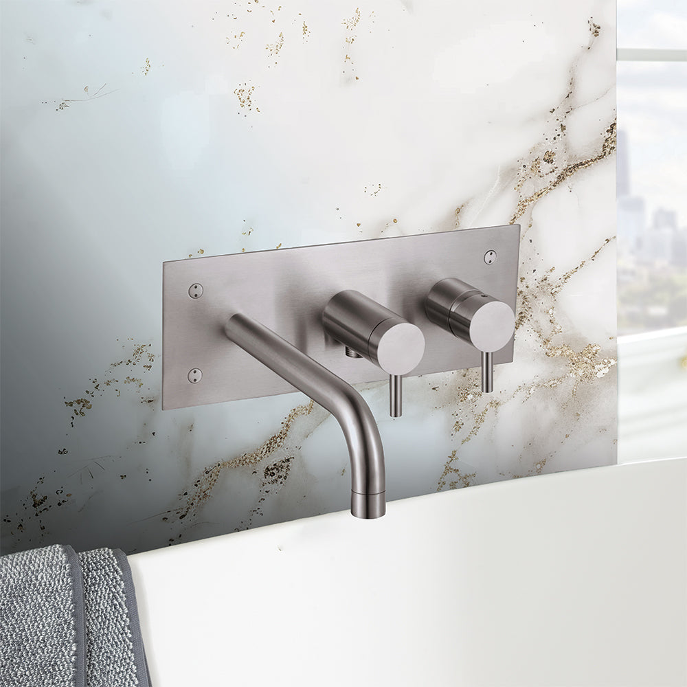 Bath mixer tap with valve