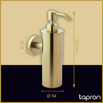 Soap Dispenser Wall Mounted - Brushed Brass Secondary image