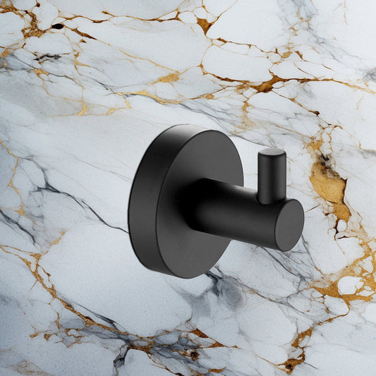 Bathroom Robe Hook - Matt Black 1200