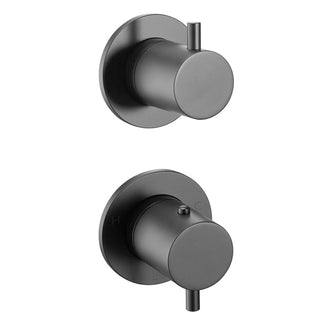 Brushed Black Thermostatic Concealed 2 Outlet Shower Valve Secondary image