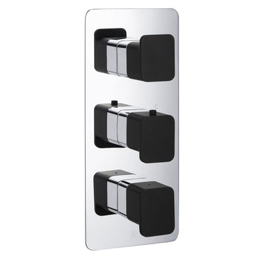 Black 2 Outlet Shower Valve - Dual Control, Modern Elegance
