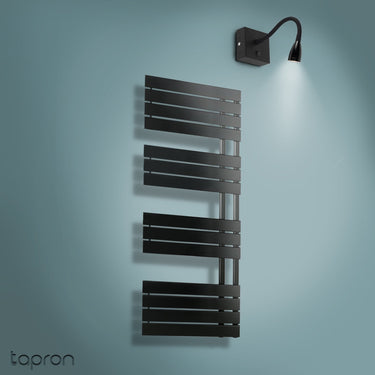 Black Dual Fuel Towel Radiator 1400mm x 550mm
