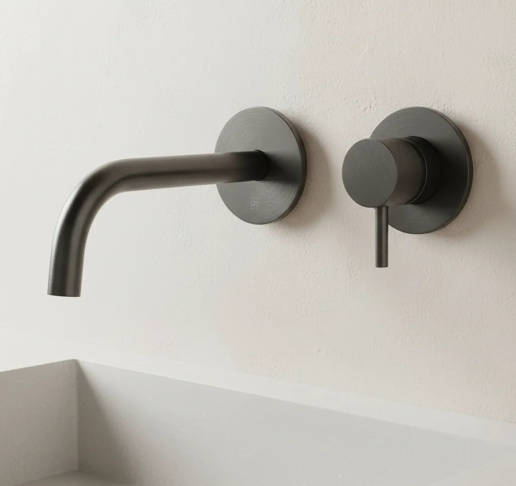 Black Single Lever Wall Mounted Tap